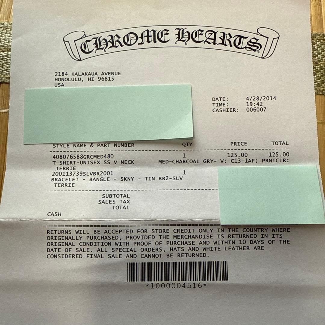 CHROME HEARTS SKINNY TNY CH CRS バングル