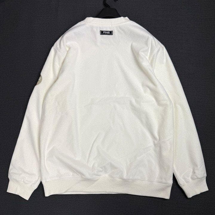 新品 ピン ゴルフ クルーネック フリース 3層ボンディング ホワイト 3L
