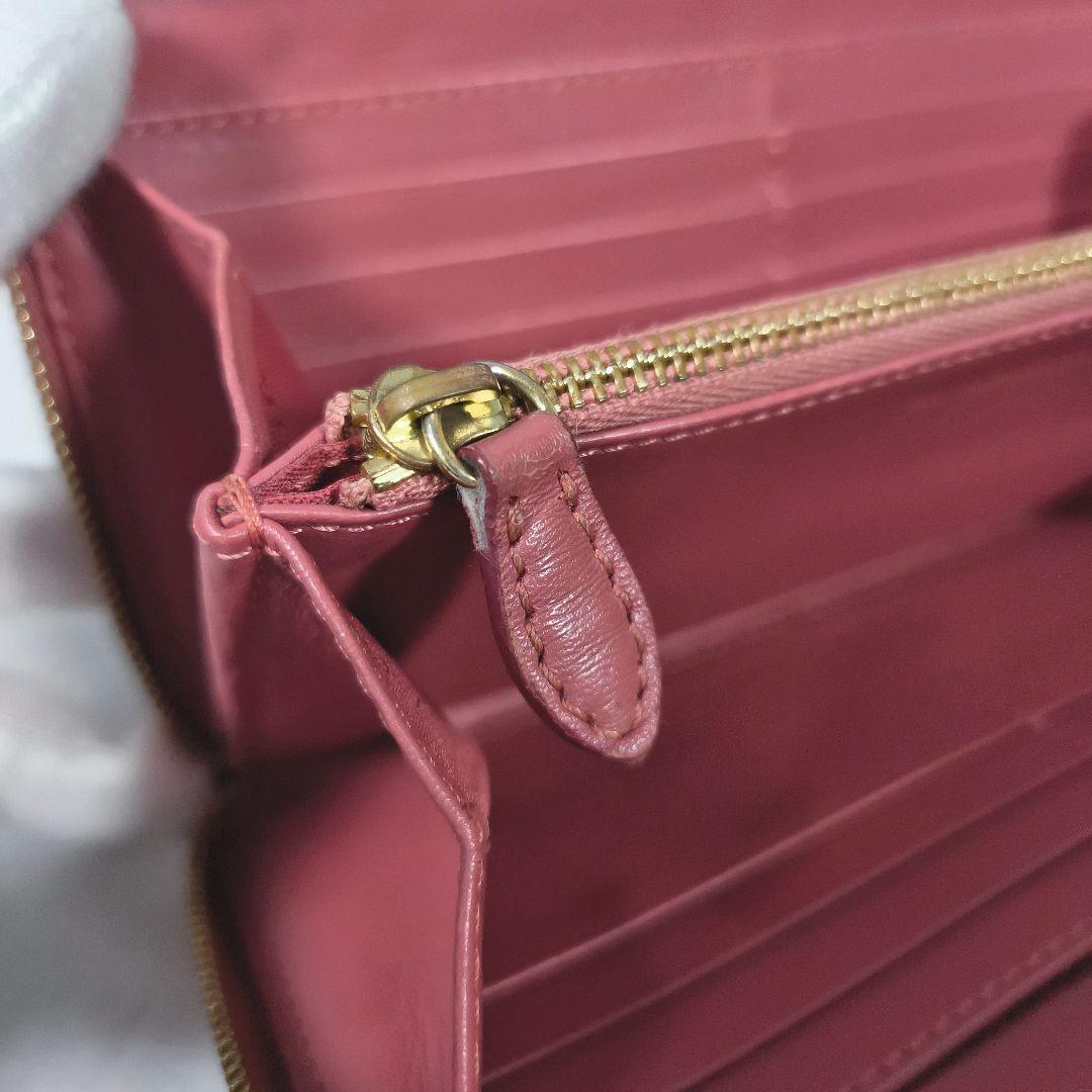 BURBERRY バーバリー ノヴァチェック ラウンドファスナー ピンク