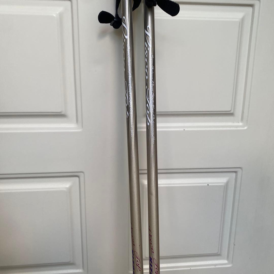 Nordica スキー板 イエロー バインディング、ストック付き