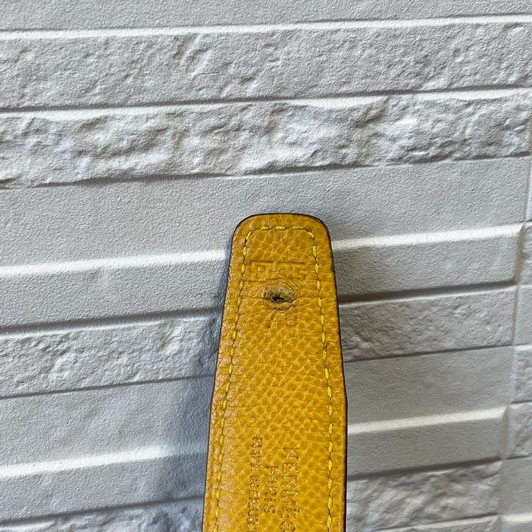 エルメス レザー Hバックル コンスタンス ベルト ゴールド金具 ブラック