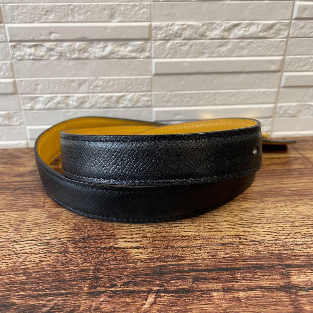 エルメス レザー Hバックル コンスタンス ベルト ゴールド金具 ブラック