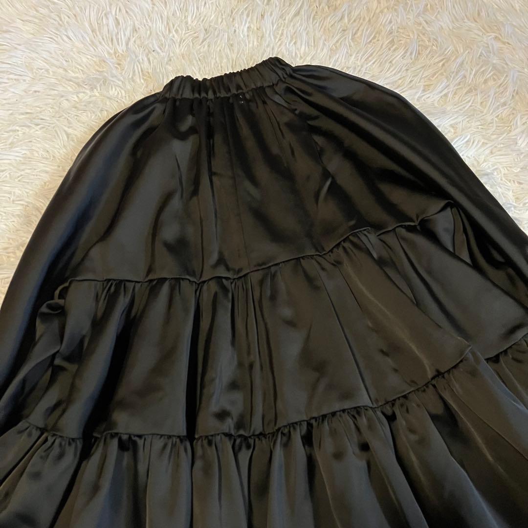 Bibiy. フリル ティアードミニドレス リボン ブラウス サテン