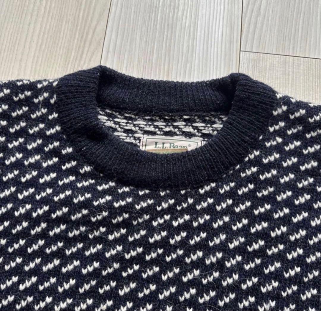 む*ぎ様 定番　大人気　L.L.BEAN 80s バーズアイ　ニット　XL 在原