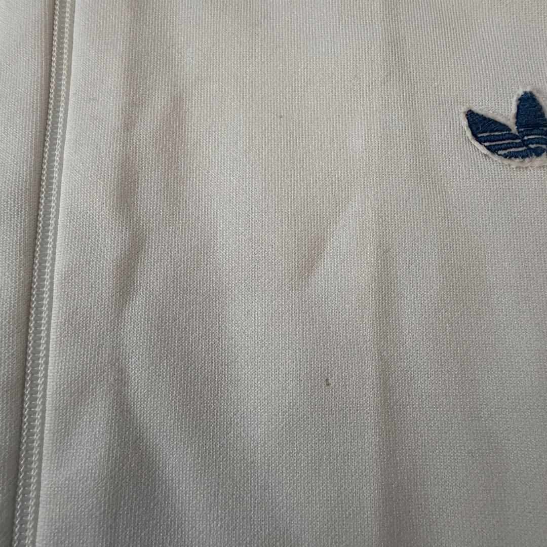 【希少サイズ】80s アディダス トラックジャケット デサント製 6号XL 白紺