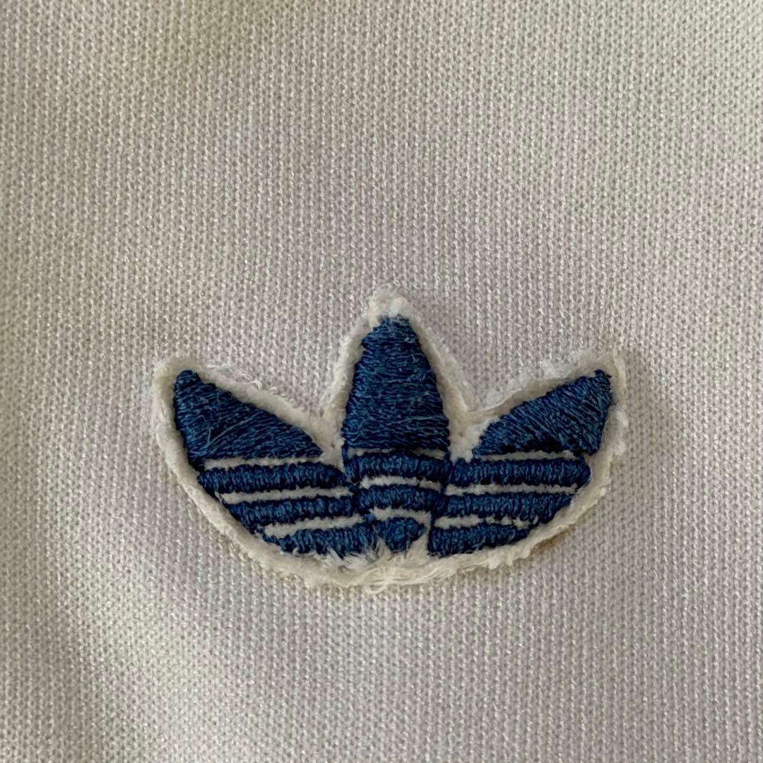 【希少サイズ】80s アディダス トラックジャケット デサント製 6号XL 白紺