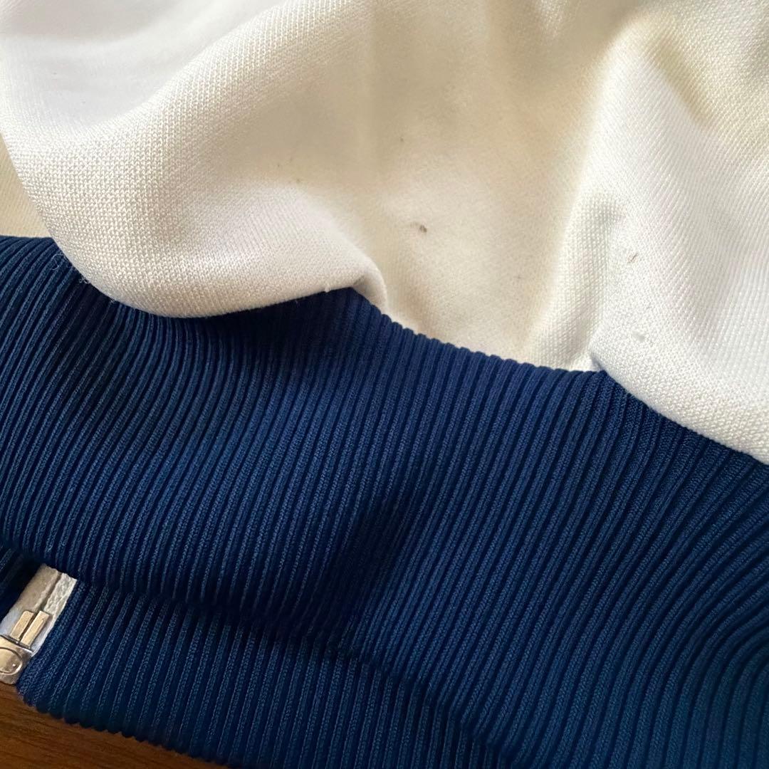 【希少サイズ】80s アディダス トラックジャケット デサント製 6号XL 白紺