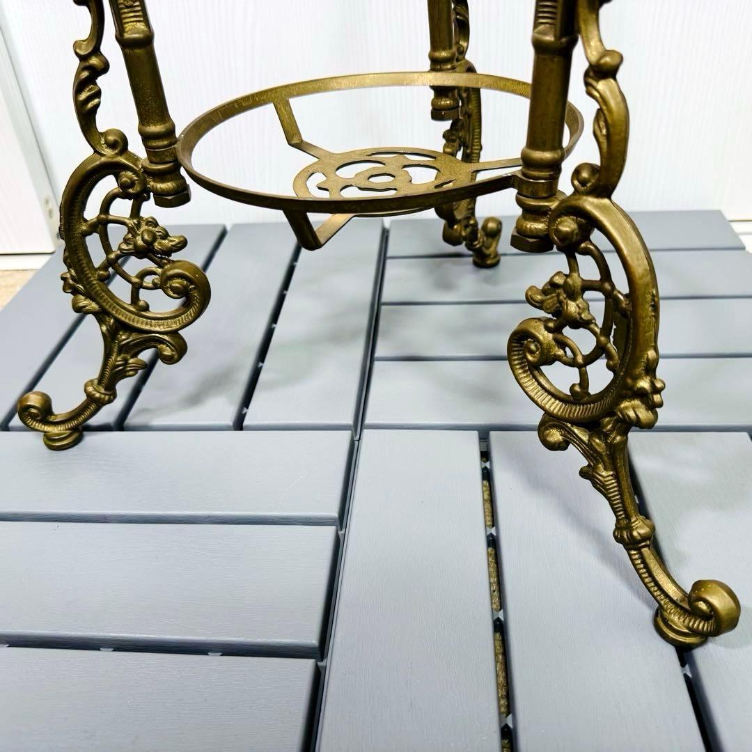 ホーロー　洗面台　手洗い台　真鍮スタンド　アンティーク