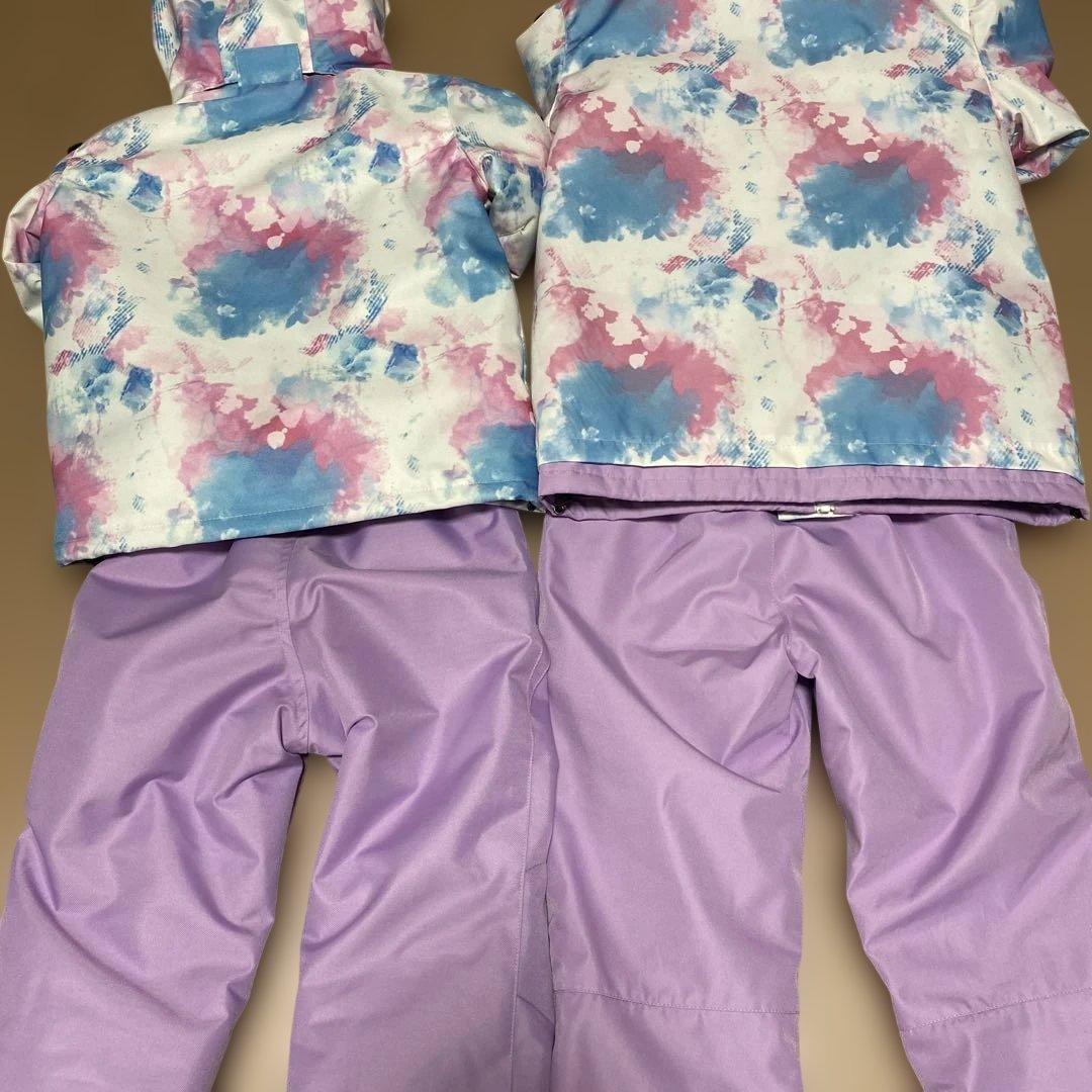 キッズ　スノーボードウェア上下セット　姉妹コーデ　110㎝ 140㎝　グローブ付