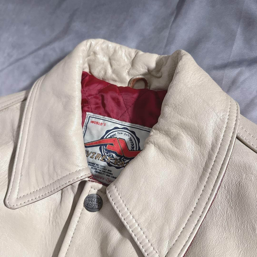 入手困難　アビレックス　スタジャン　レザージャケット インディアン　ベージュ　M