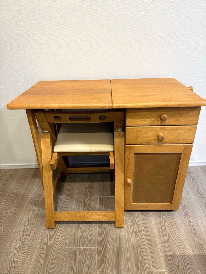 YAMAZEN 折りたたみデスク&チェアセット ミシン机