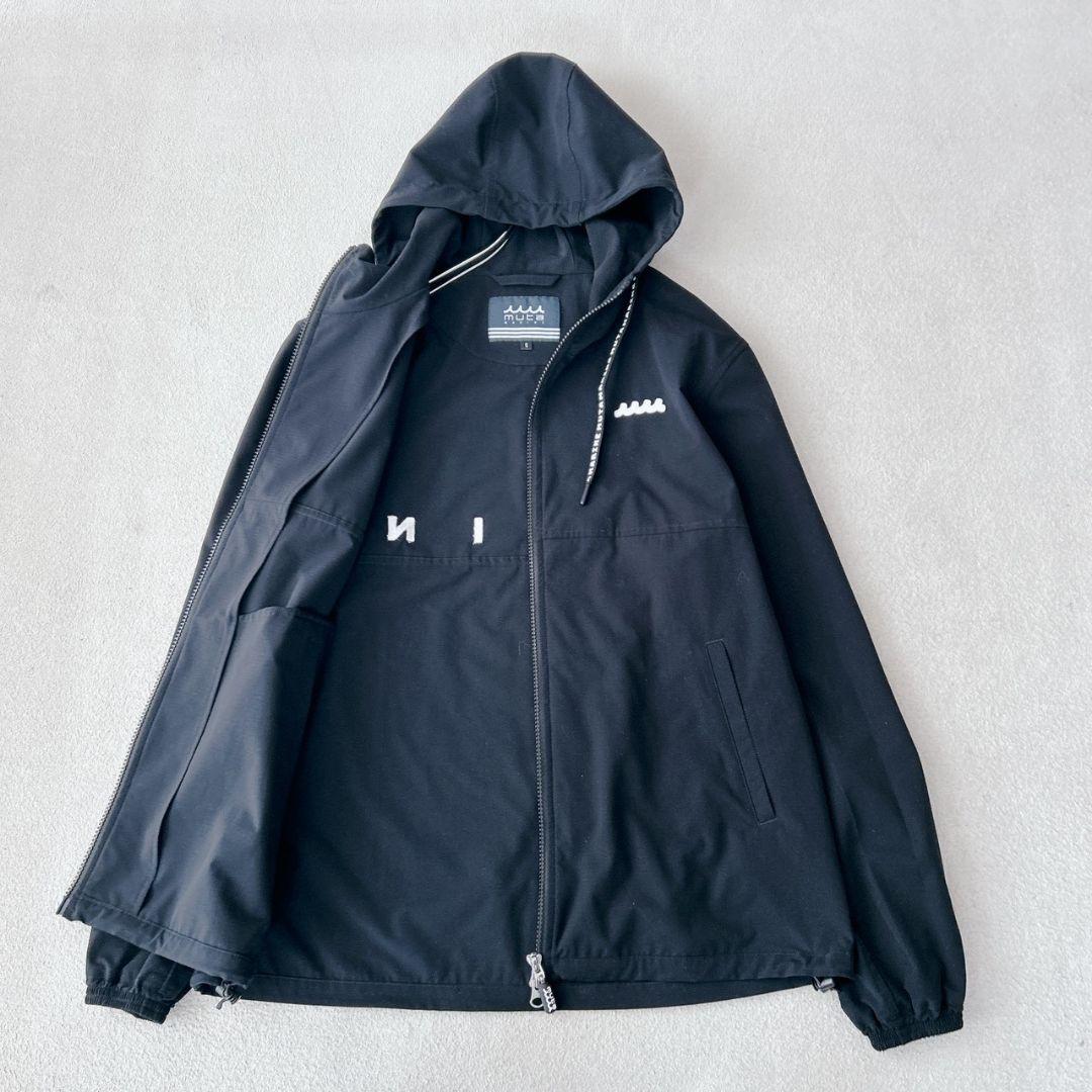 ムータマリン muta MARINE パーカー ロゴワッペン ブラック 黒