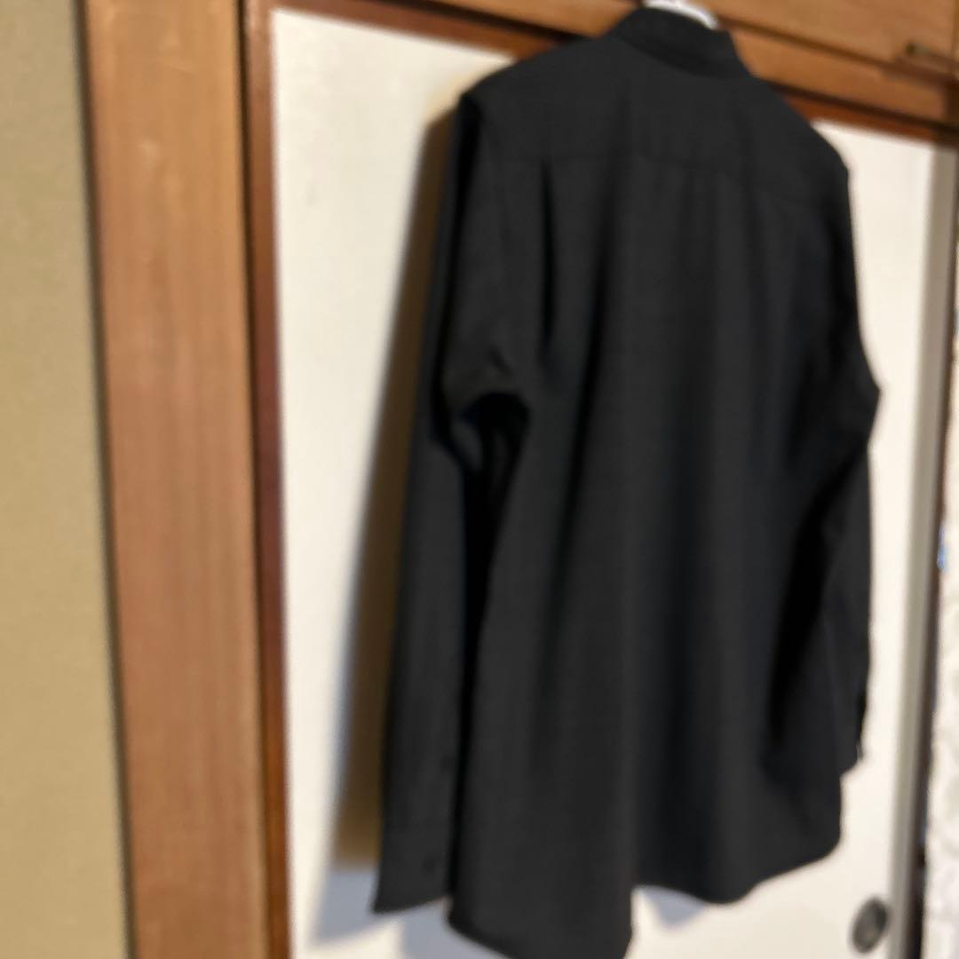 MUJI Labo ウール混レギュラーカラーシャツ ダークグレーM 未使用タグ