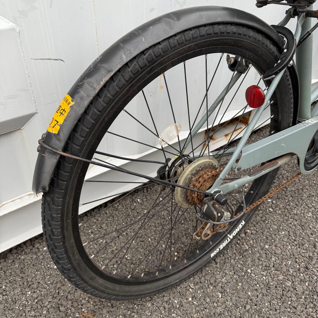 【都内/千葉引取】街乗り用自転車 27インチ カゴ/鍵/オートライト/6段変速付