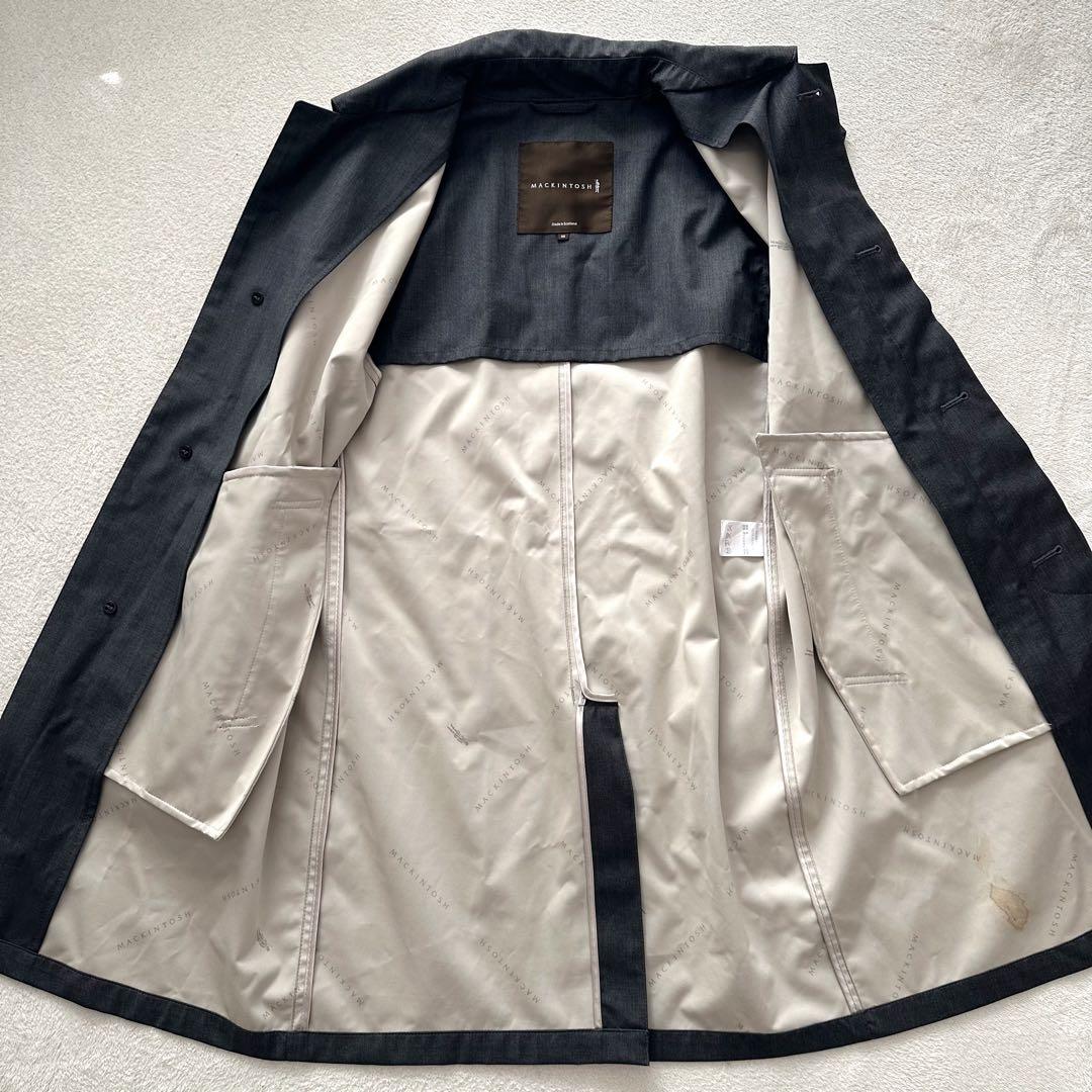 マッキントッシュ　ステンカラーコート　ロングコート　ウール　グレー