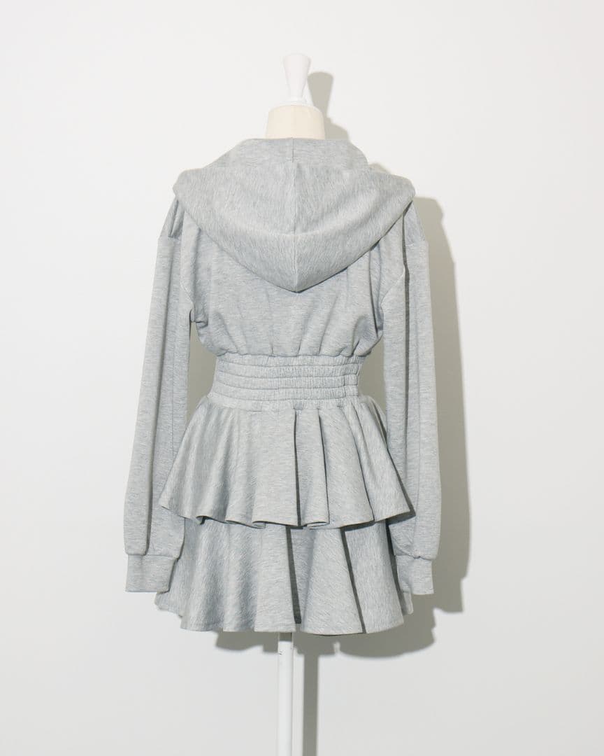 レイヤードティアードボンディングワンピース pium グレー