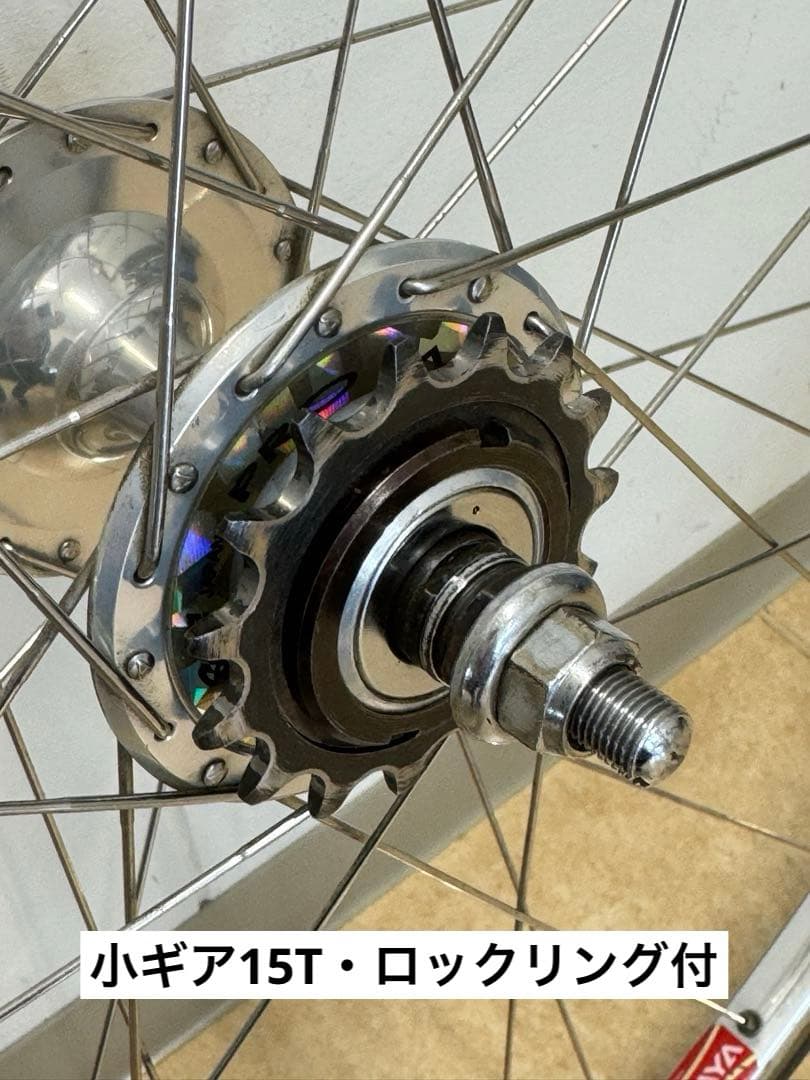 競輪 完組ホイール前後セット スズエ PROMAXハブ・アラヤGOLDリム