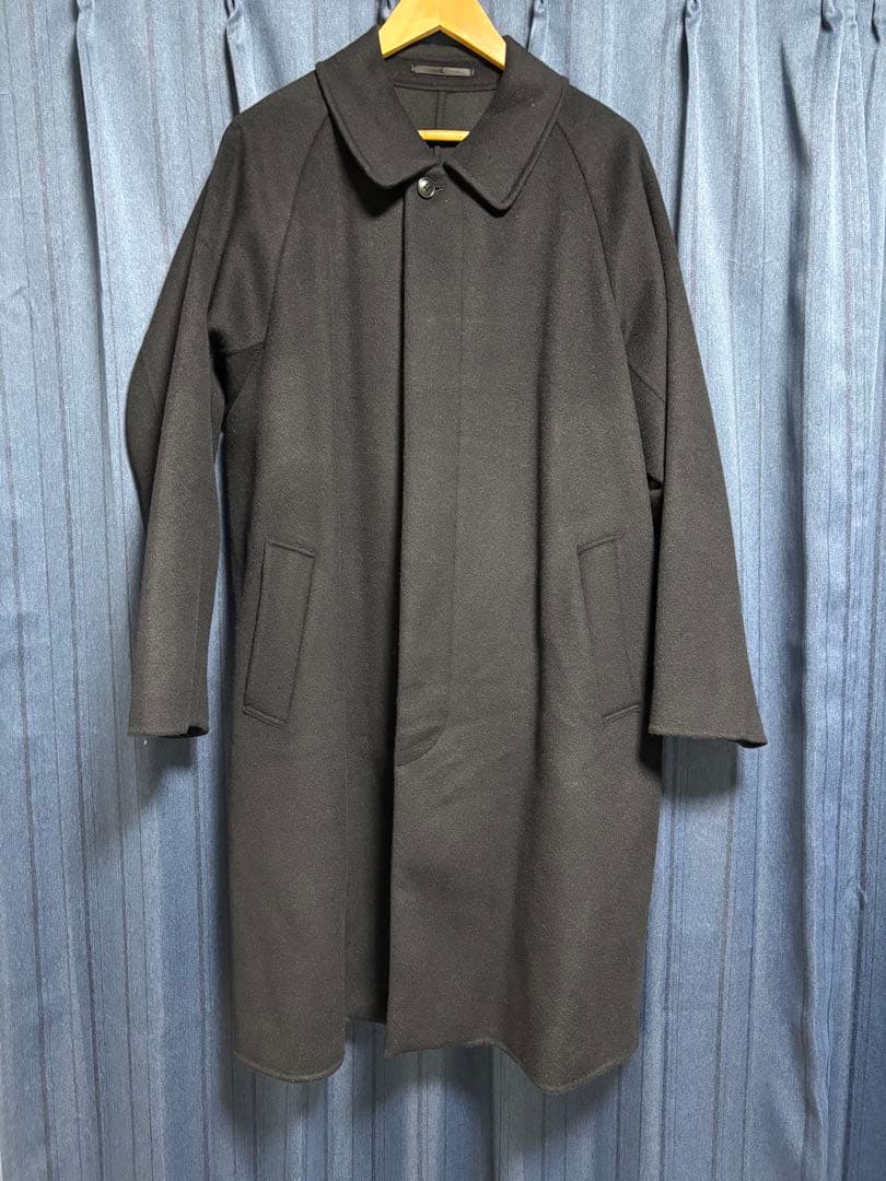 【美品】ステンカラーコート メンズ L ブラック UNITED ARROWS