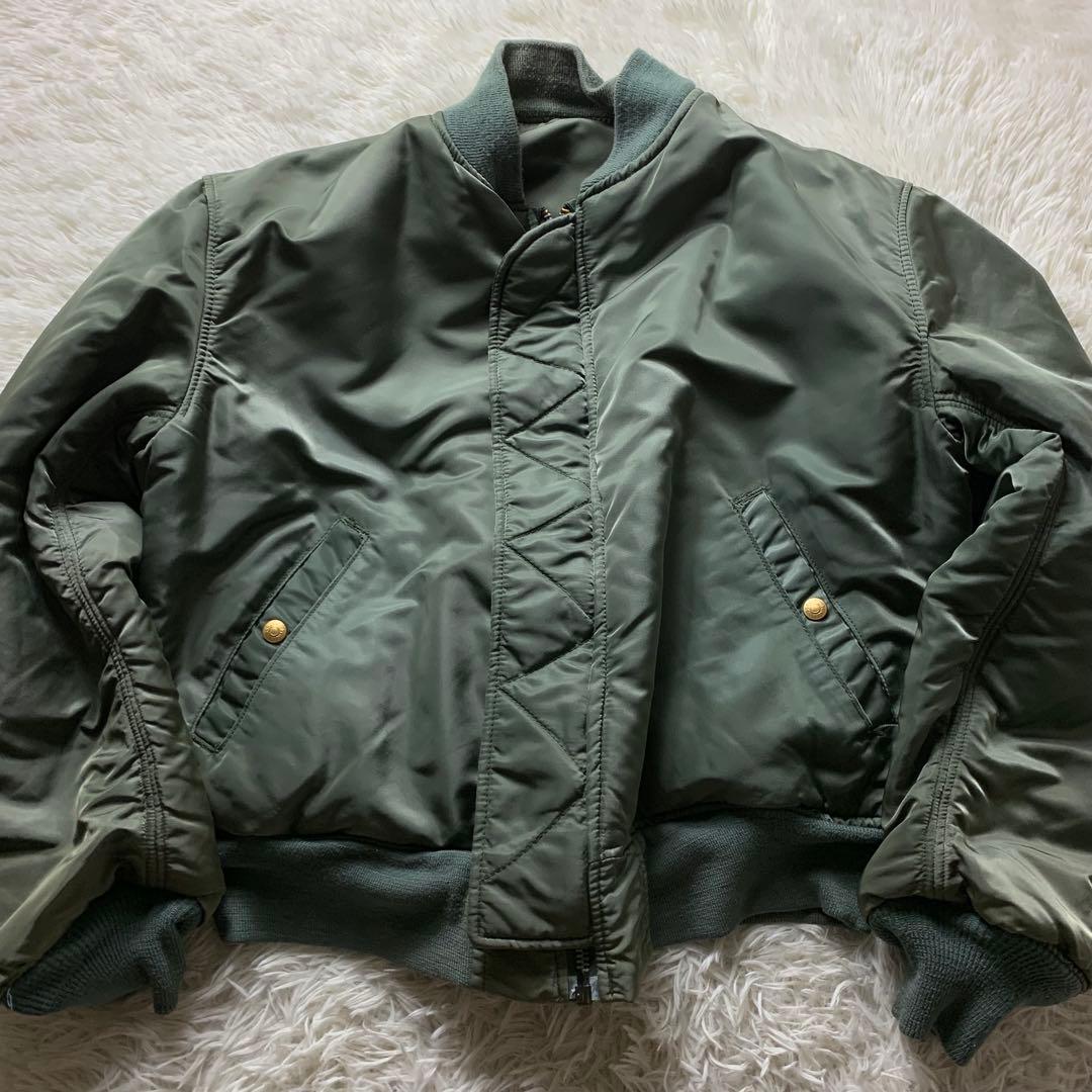 【雰囲気抜群】SCHOTT フライトジャケット MA-1 カーキ L USA製