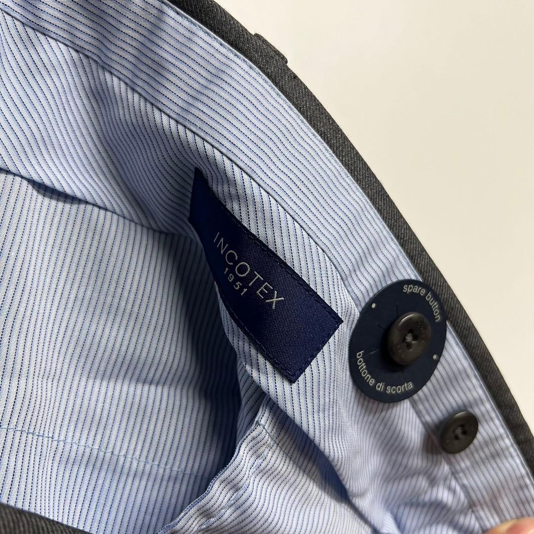 【新品未使用品】インコテックス スラックスパンツ ウール グレー 46