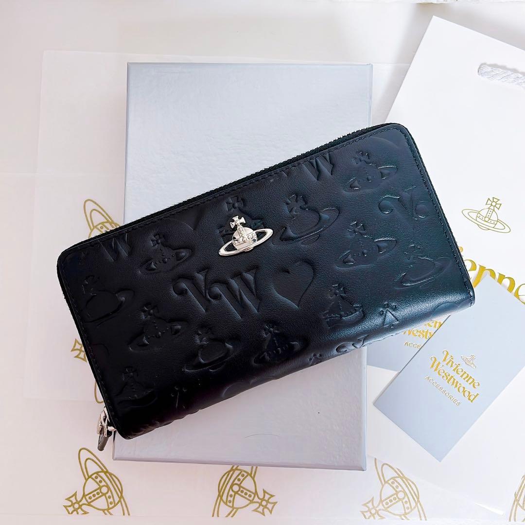 【ショッパー付】Vivienne Westwood 長財布 ブラック マット