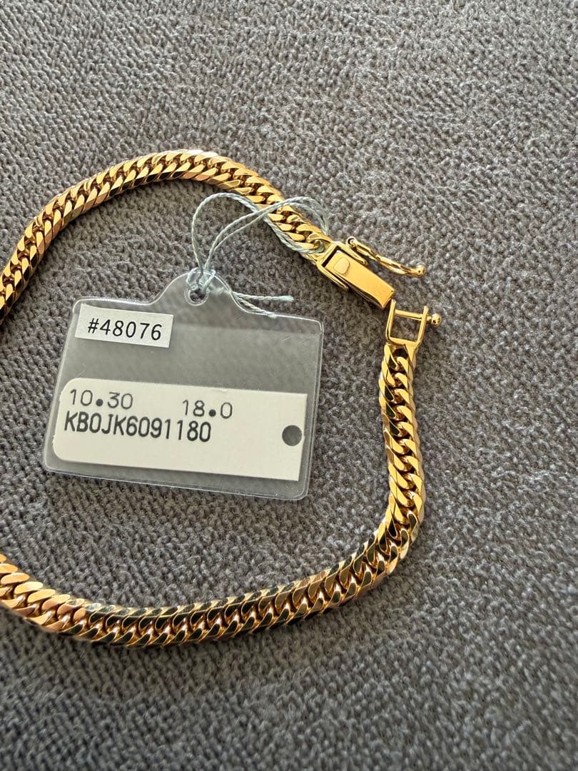 K18イエローゴールド 6面カットダブル喜平ブレスレット 18cm 10.3g