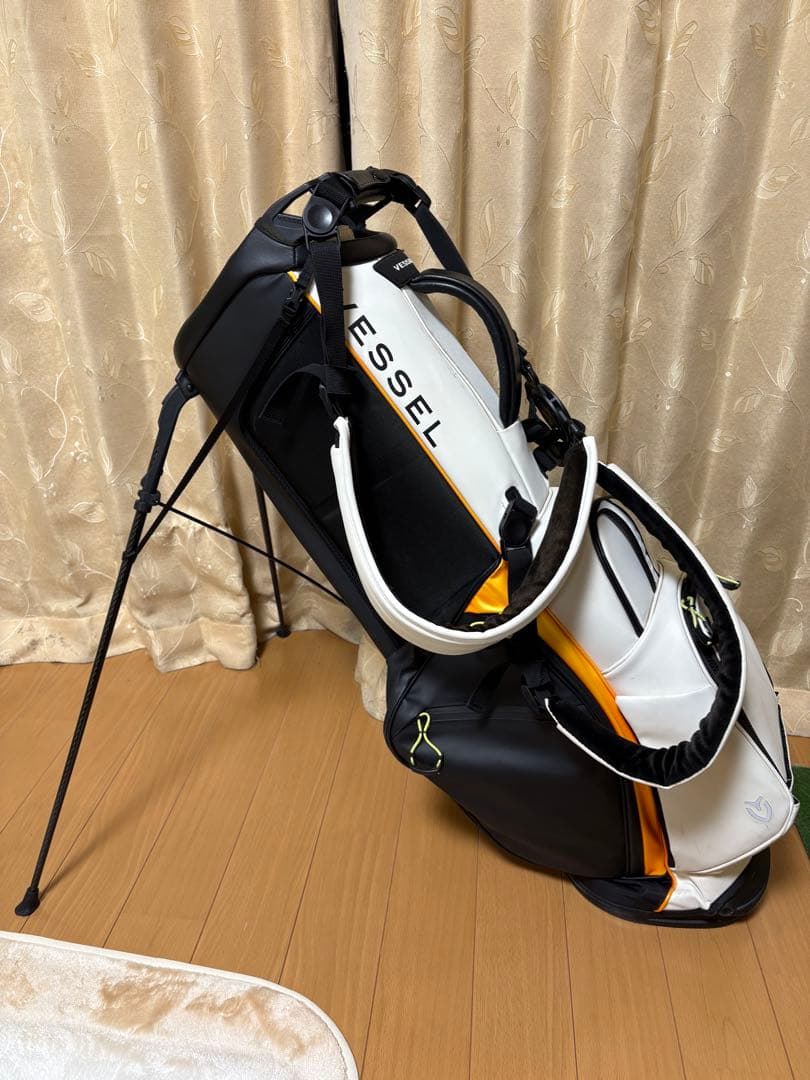 Vessel キャディバッグ オレンジ ブラック