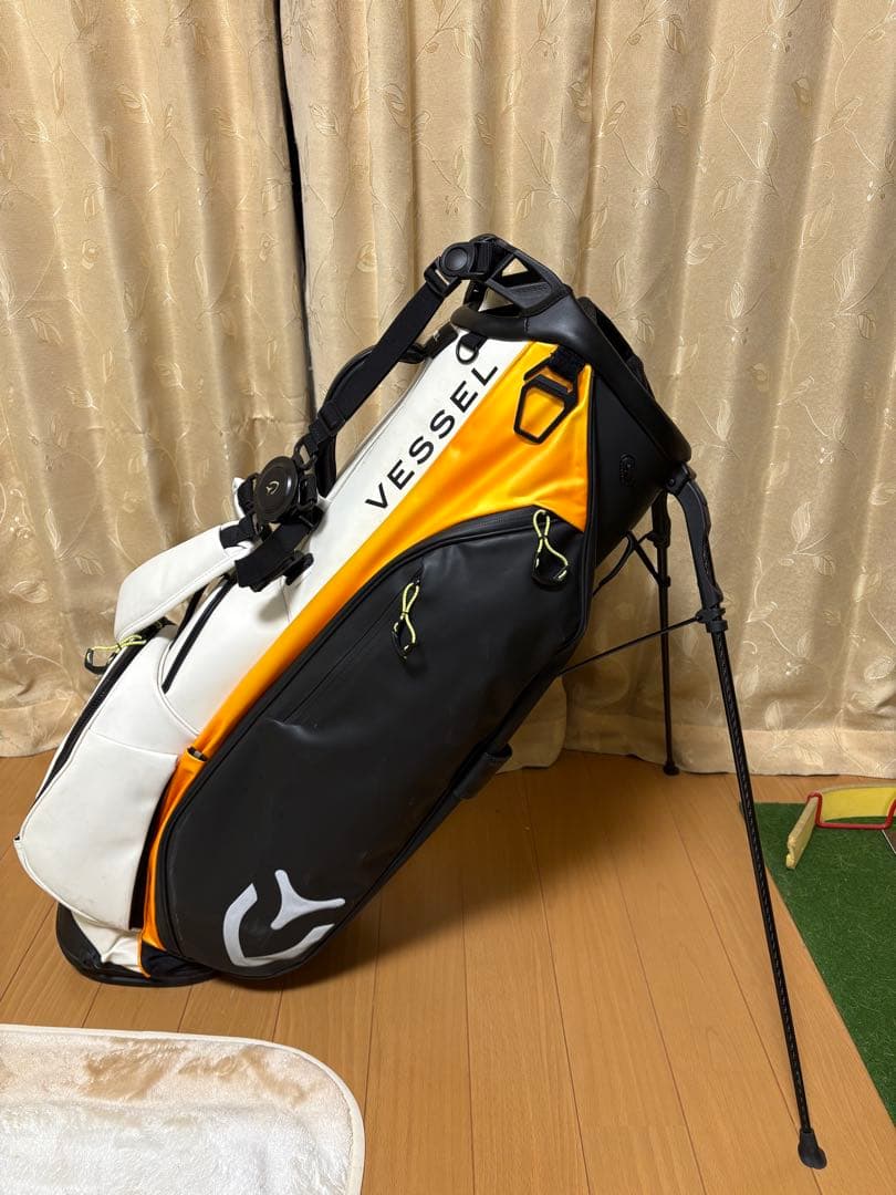 Vessel キャディバッグ オレンジ ブラック