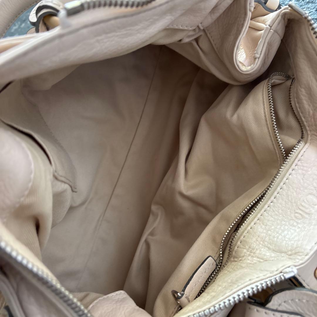 Chloe クリーム色 レザー ハンドバッグ