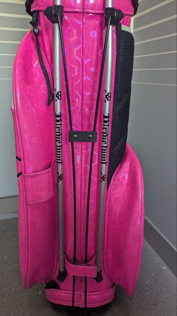 バーディーハント　ピンク スカル クロス ゴルフバッグ