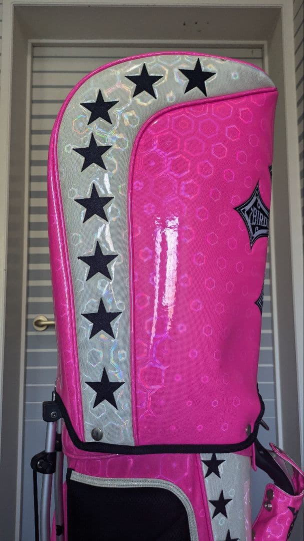 バーディーハント　ピンク スカル クロス ゴルフバッグ