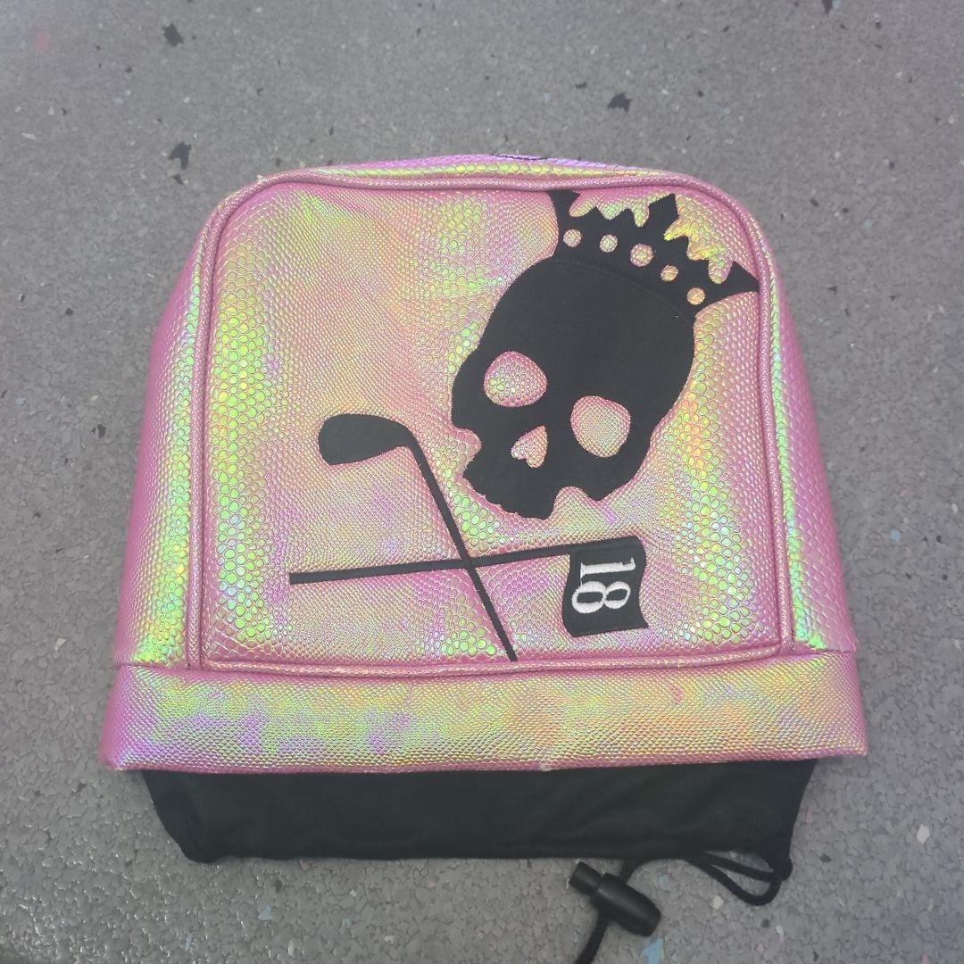 バーディーハント　ピンク スカル クロス ゴルフバッグ