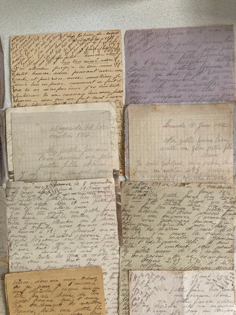 値下げ　T48 フランスアンティーク　手書き　お手紙　24通セット　1910年代