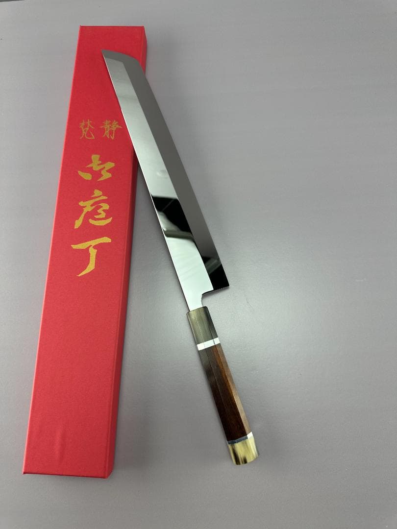 5528梵静刃物骨切り鱧切り 尺一ウルトラ鏡面仕上げ刺身包丁スネークウッド八角柄