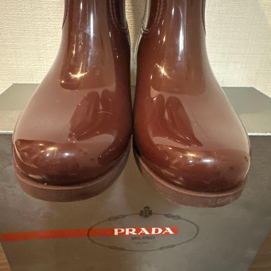 ⭐︎レアPRADA レインブーツ　長靴　サイズ38 ボルドー　本物⭐︎
