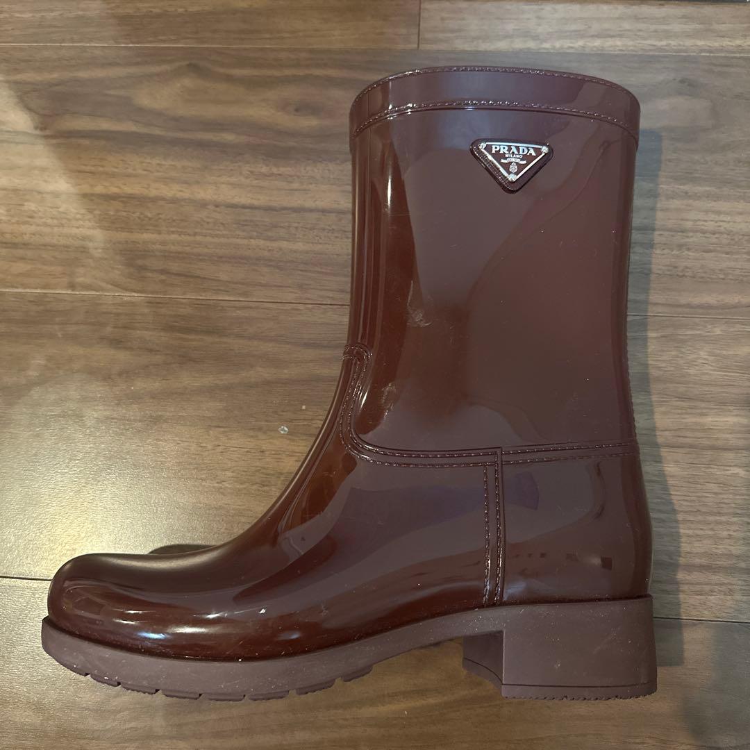 ⭐︎レアPRADA レインブーツ　長靴　サイズ38 ボルドー　本物⭐︎
