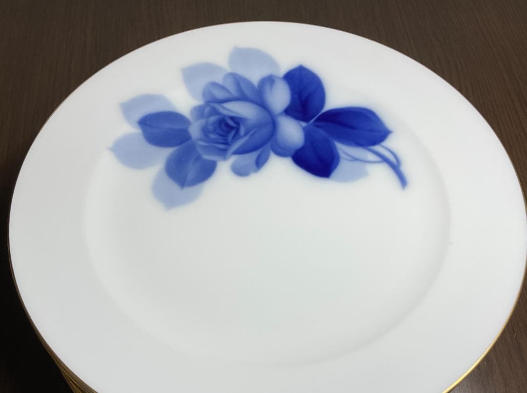 大倉陶器　ブルーローズ　お皿プレート26㎝ 8枚セット（美品）