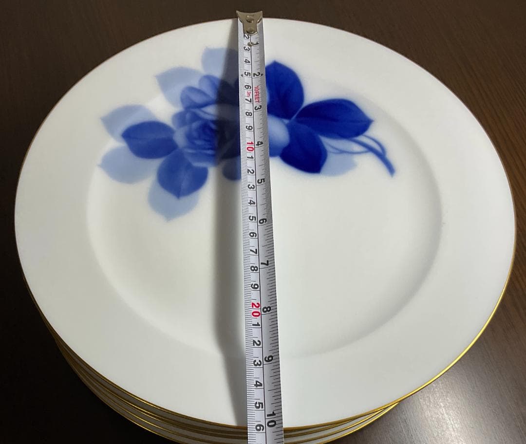 大倉陶器　ブルーローズ　お皿プレート26㎝ 8枚セット（美品）