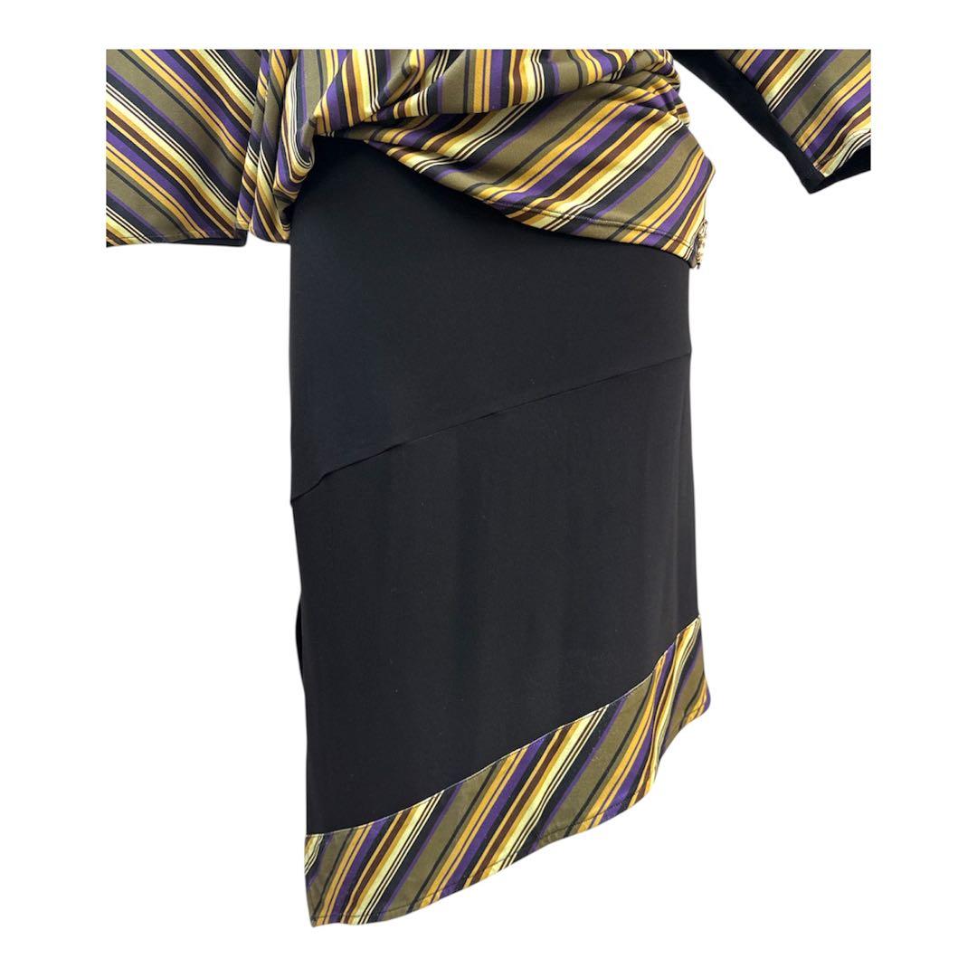 6120★ジャンティ★M 黒 ストライプ セットアップ 社交ダンス