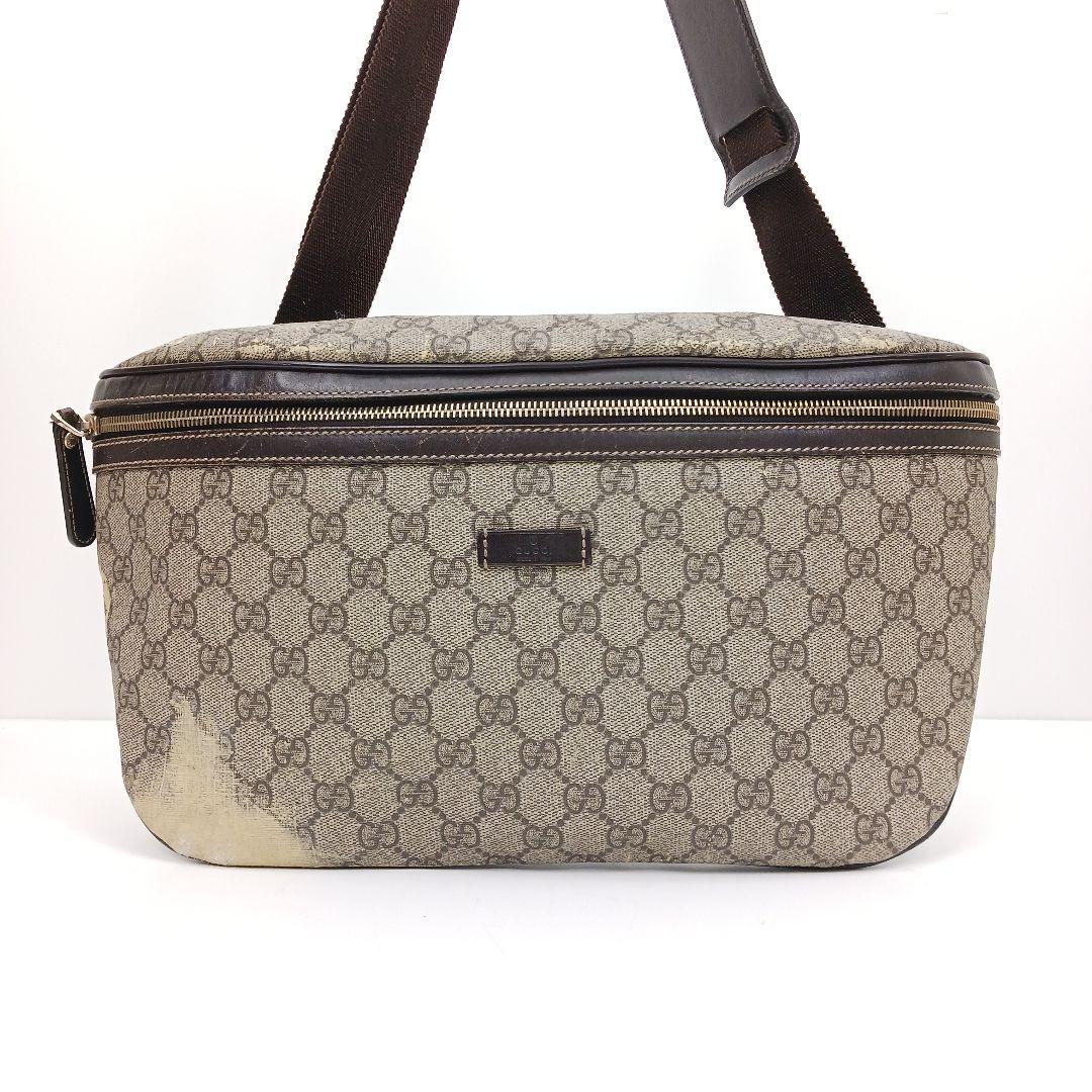 ✨ジャンク特価✨グッチ GGスプリーム ボディーバック ウエストバック