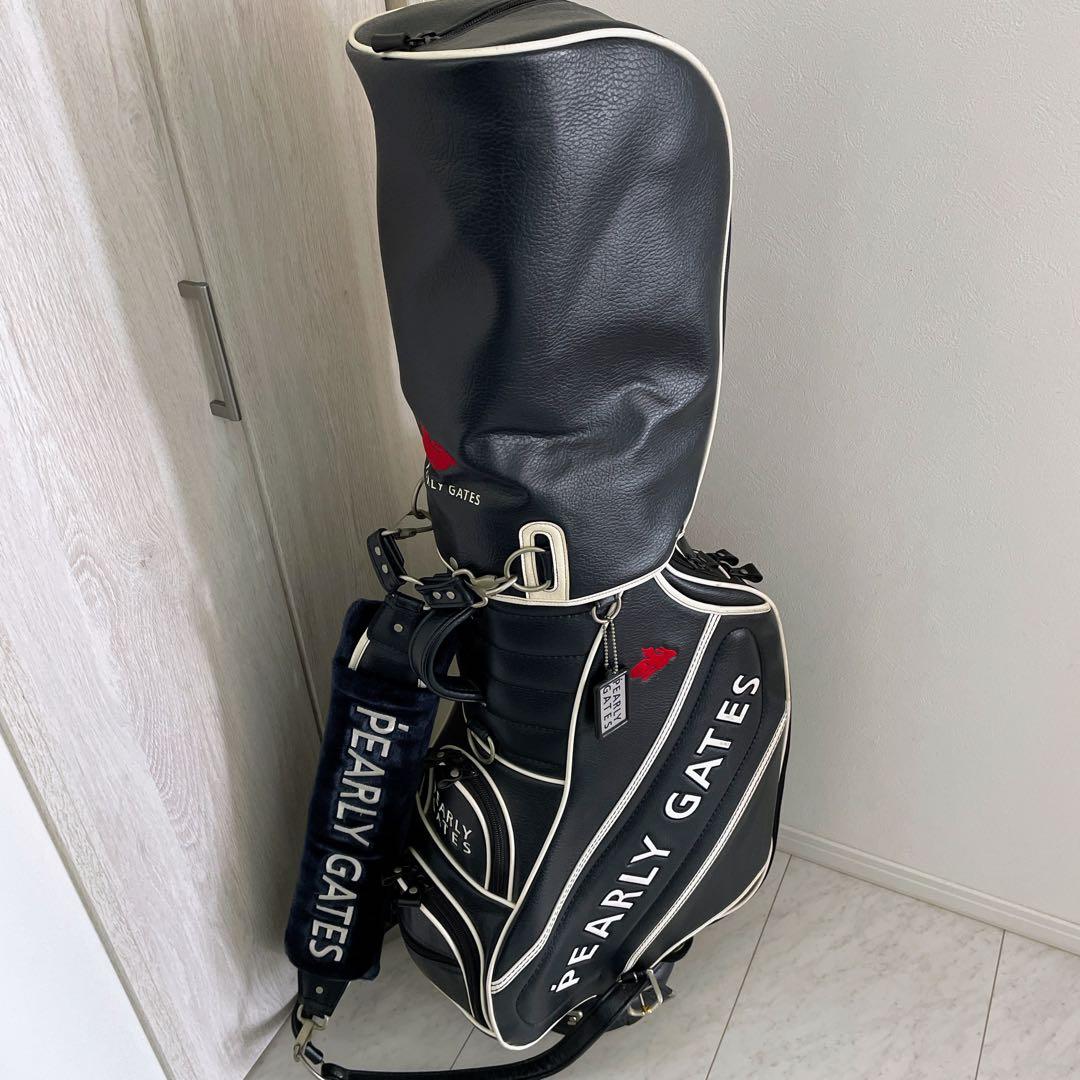 正規品　パーリーゲイツ　キャディバッグ　3点式　ネイビー　ショルダーパット付