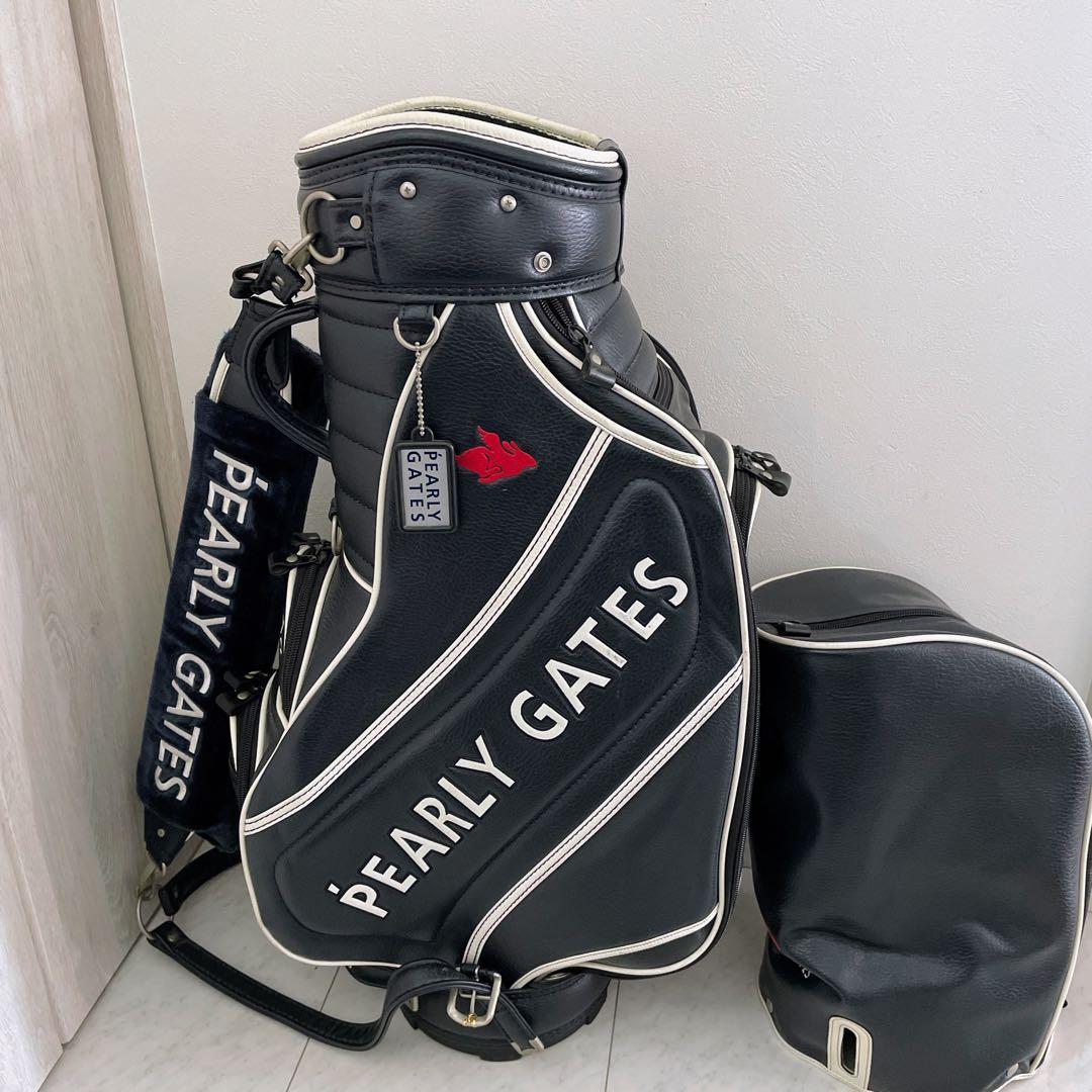 正規品　パーリーゲイツ　キャディバッグ　3点式　ネイビー　ショルダーパット付