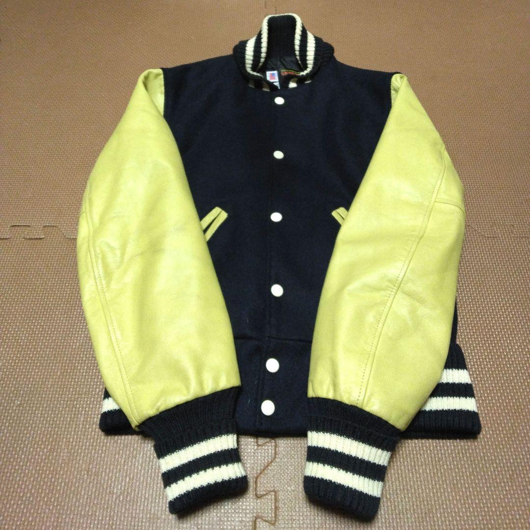 スクーカム USA製 レザーメルトンスタジャンアワードジャケット