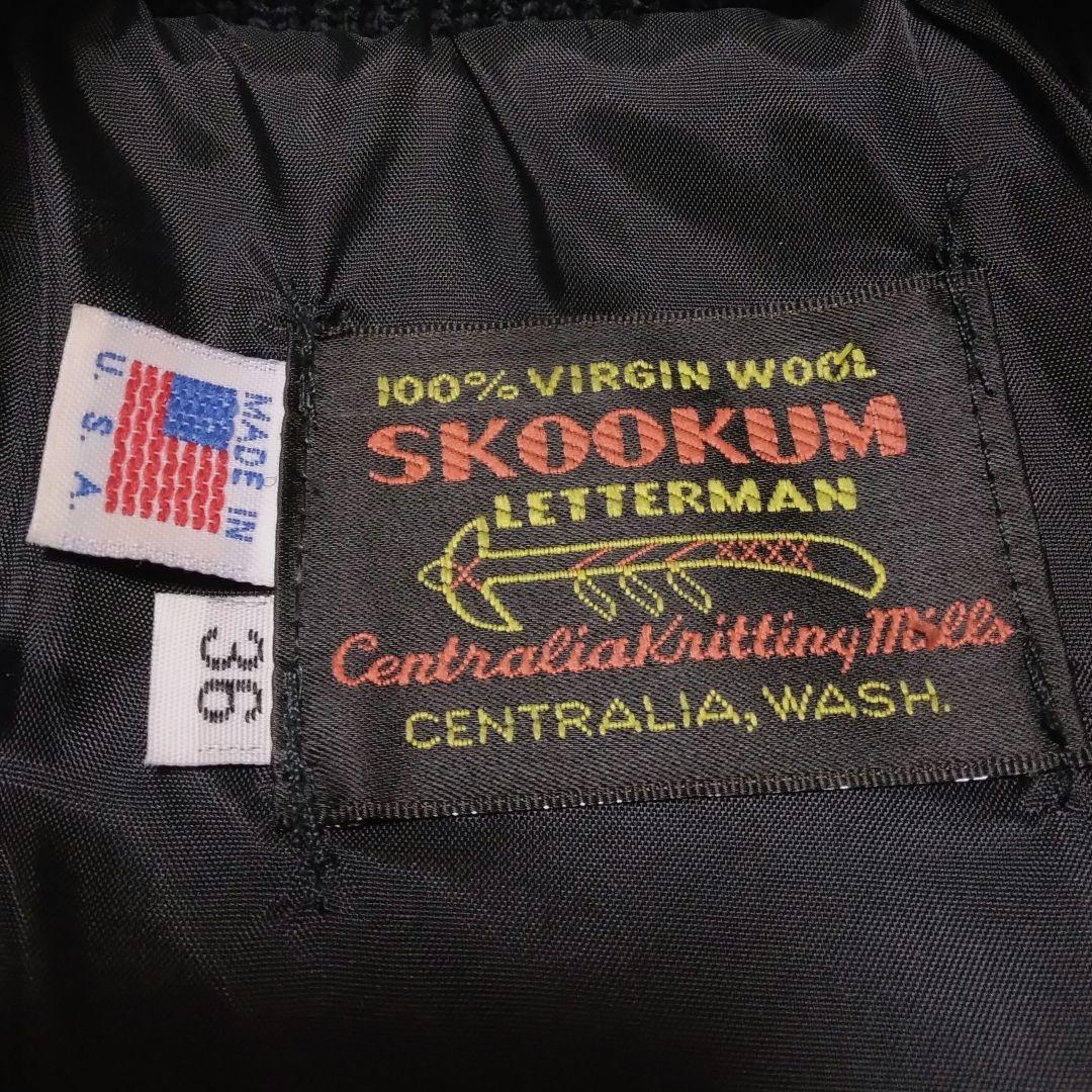 スクーカム USA製 レザーメルトンスタジャンアワードジャケット