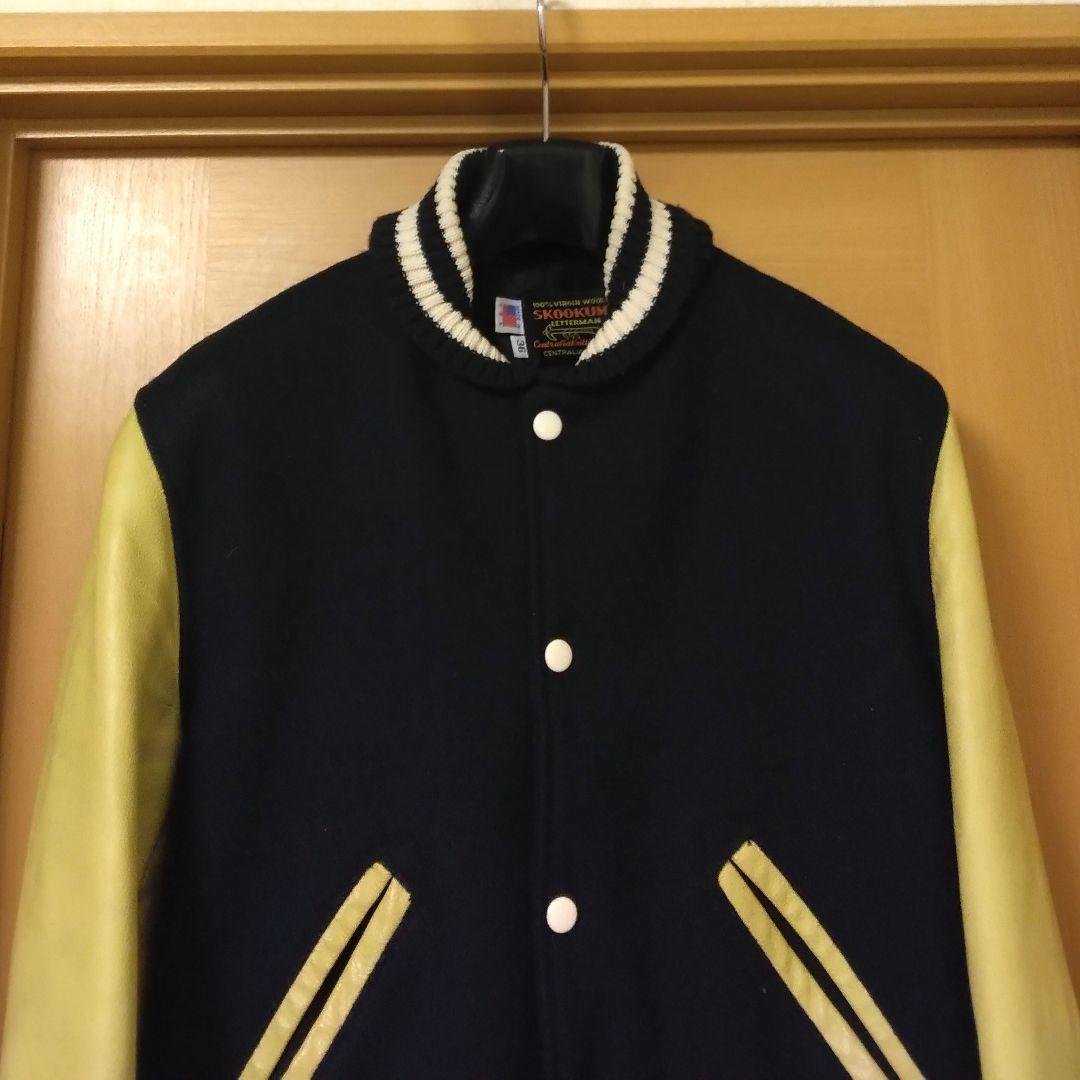 スクーカム USA製 レザーメルトンスタジャンアワードジャケット