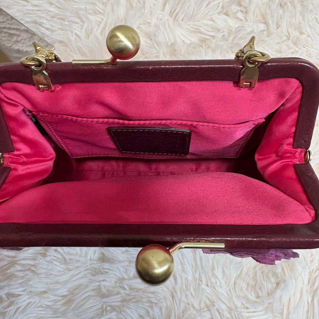 コーチ 8F45 がま口ポーチ ミニバッグ パーティーバッグ ツイード