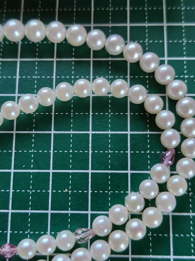 アコヤ真珠ベビーパール、グリーントルマリン、ピンクトルマリン、3WAYネックレス