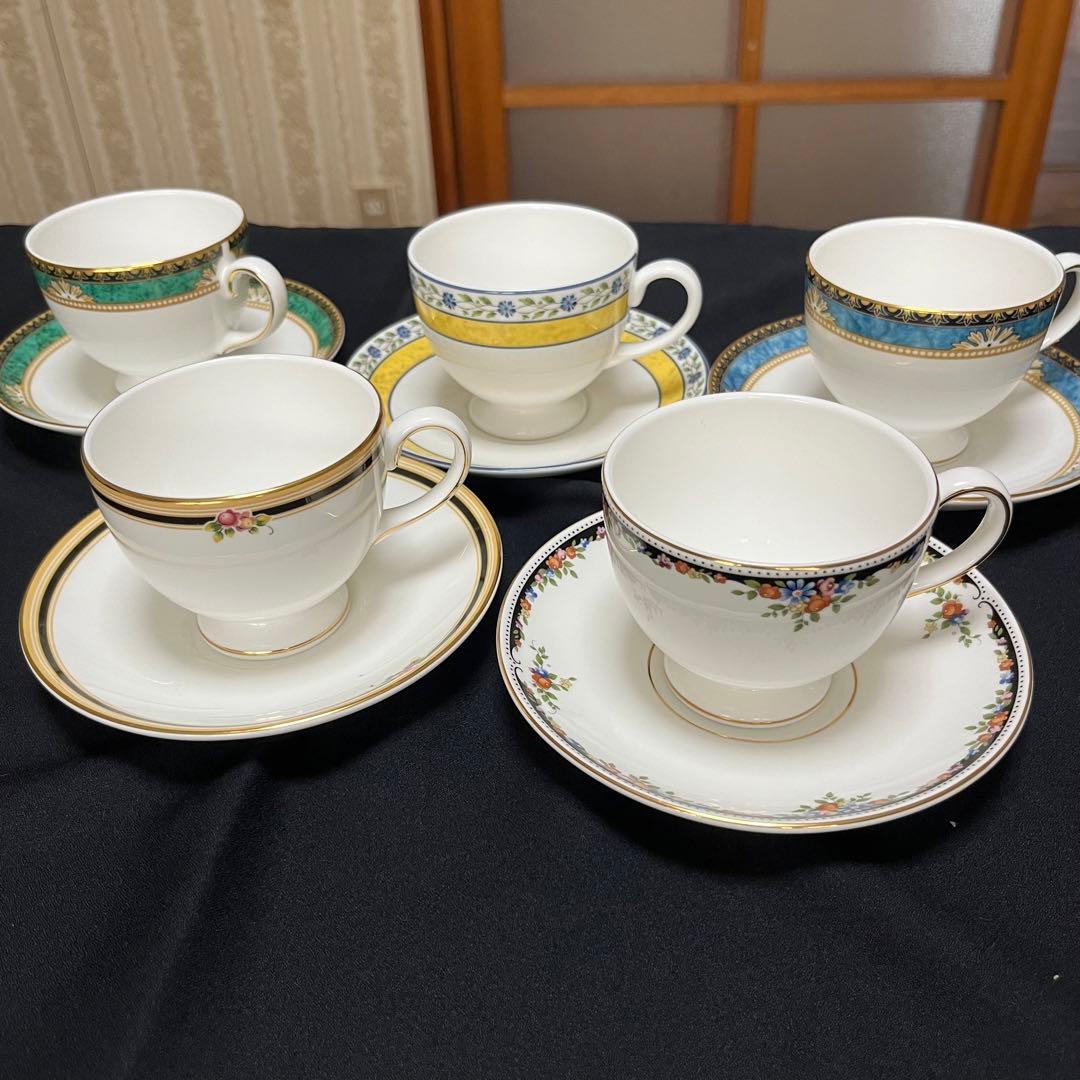 お値下げ！ウェッジウッド 廃盤5種類 カップ&ソーサー 5 客セット 箱