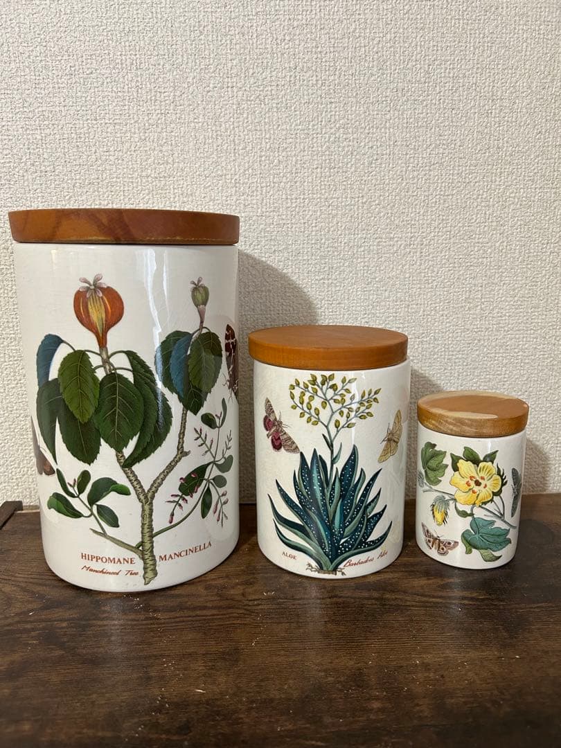 英国 ポートメリオン ボタニックガーデン 1818 キャニスター 木製