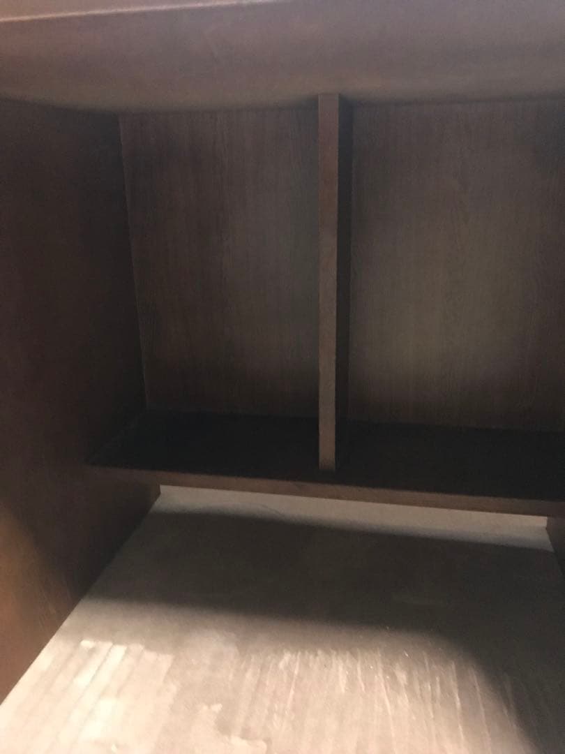 コイズミ　ダークブラウン 木製デスク 引き出し付き